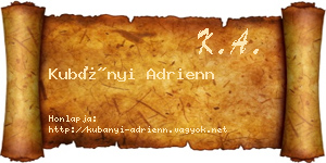 Kubányi Adrienn névjegykártya